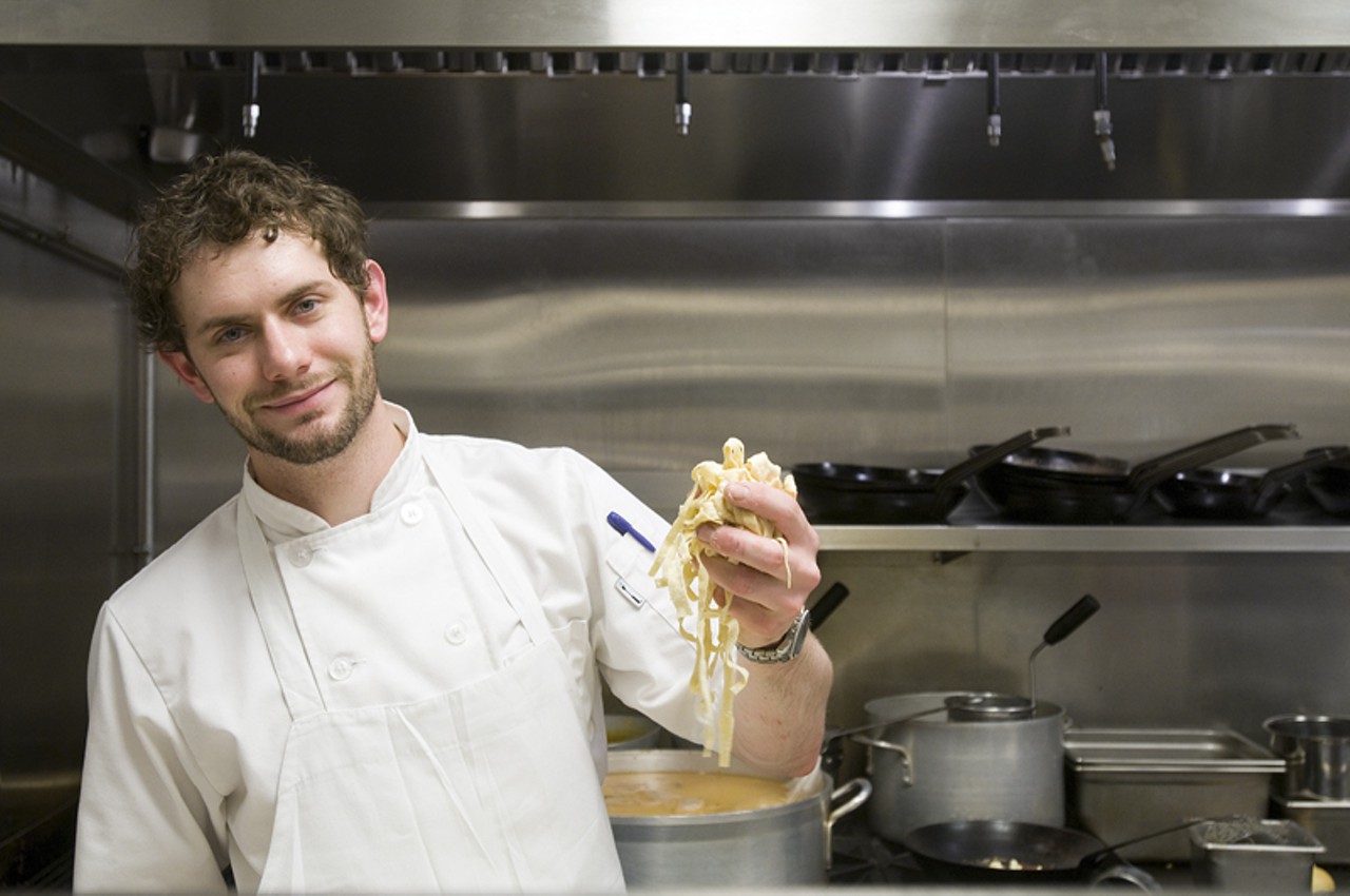 Sous chef Casey Kohler with some of the fresh house made pasta for the Stracci with Butternut squash. Kohler was a sous chef at Wildflower in the Cenral West End for about  two-and-a-half years before joining the kitchen of Terrace View.