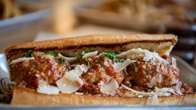 The smoked meatball sub is one of the new offerings available at BEAST Butcher & Block's sandwich pop-up.