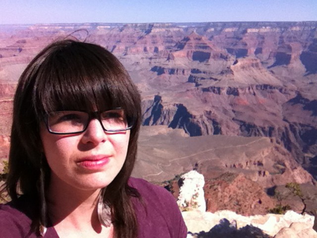 Beth Bombara at the Grand Canyon -- she toured with Karl Eggers, JJ Hamon and Kit Hamon.