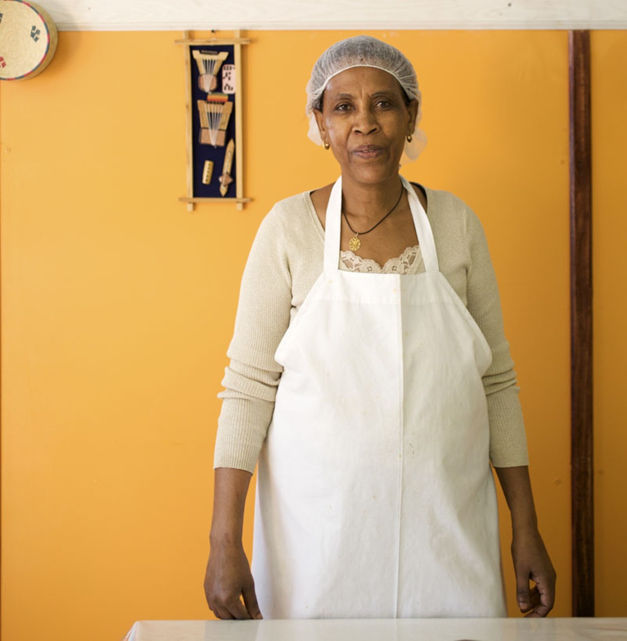 Also helping out in the kitchen is Banche Bekele.