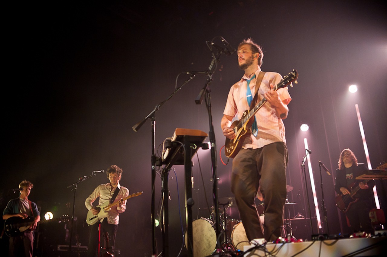 Bon Iver performing at the Pageant.