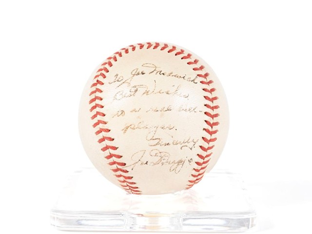 The William Harridge OAB inscribed by DiMaggio "To Joe Medwick; Best Wishes to a rare ballplayer. Sincerely, Joe DiMaggio."