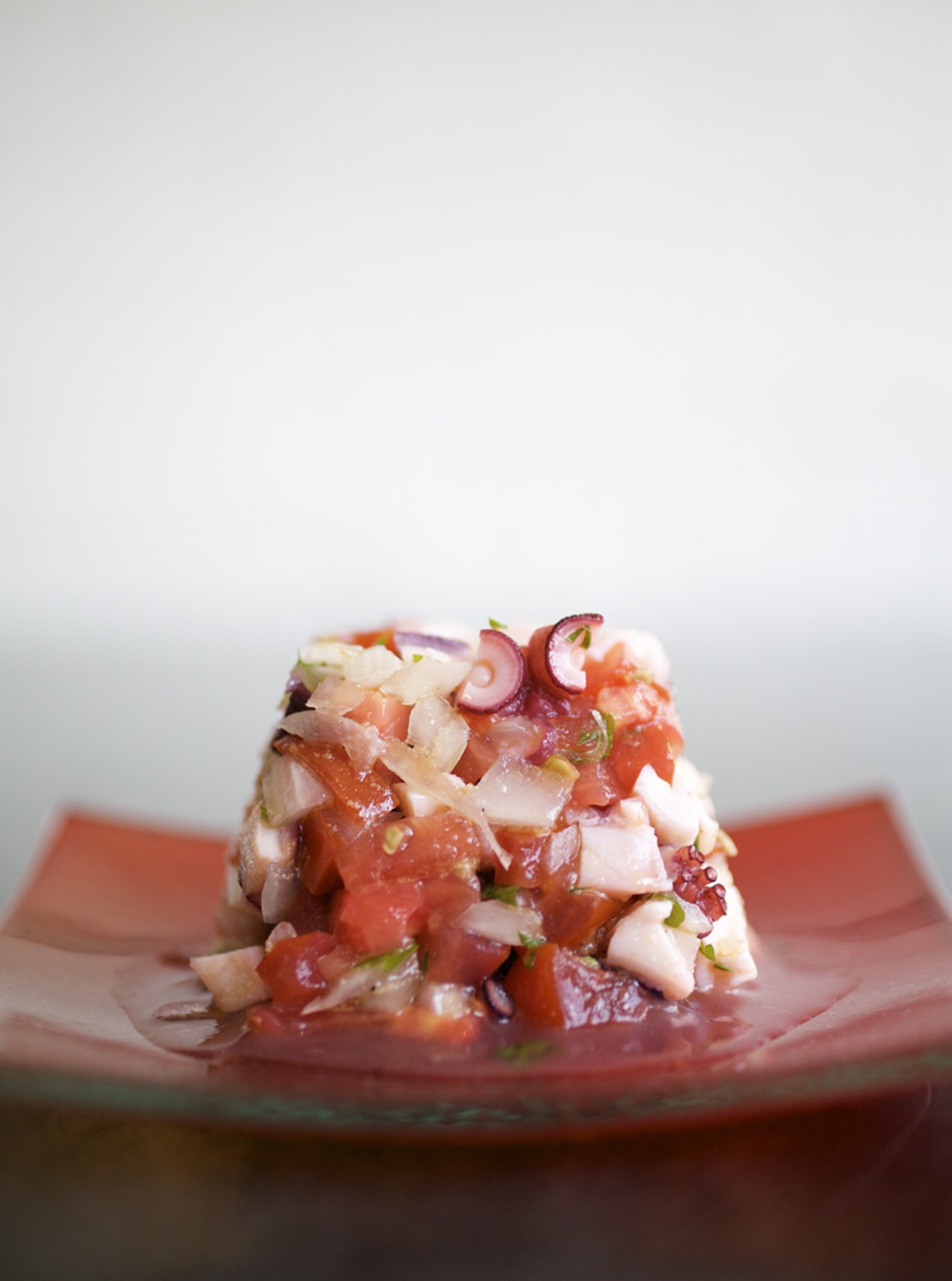 Ensalada de Pulpo - marinated tomato and octopus salad.