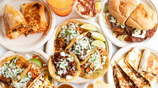 A selection of dishes from Locoz Tacoz including street tacos, burritos, tortas, esquites, quesadillas and more.