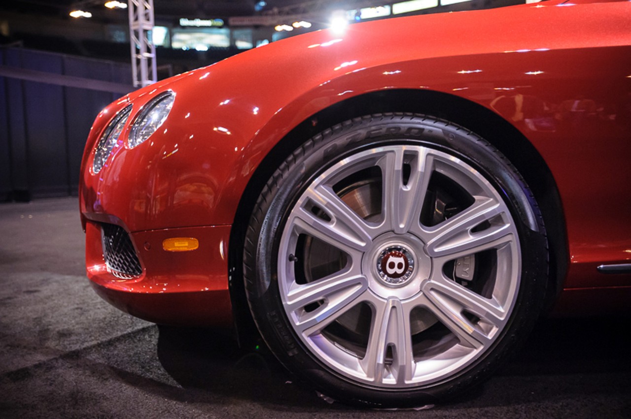 Details on a Bentley's wheel-well show how high-quality the car is overall.