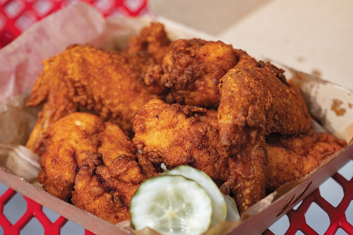 Chuck's 2x2 combo offers two tenders and two whole wings of chicken as blazingly hot as you could possibly want.