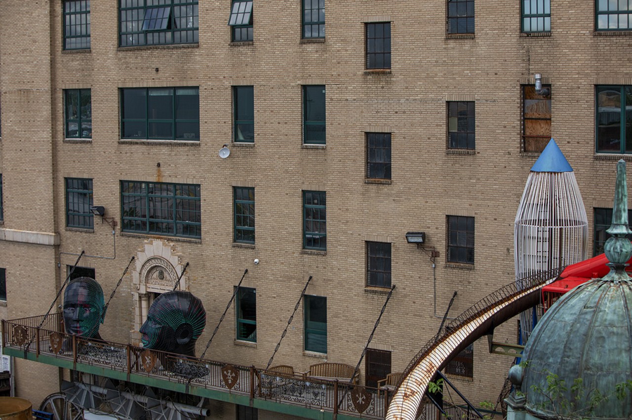 City Museum's New Talking Heads Watch Over Its Roof