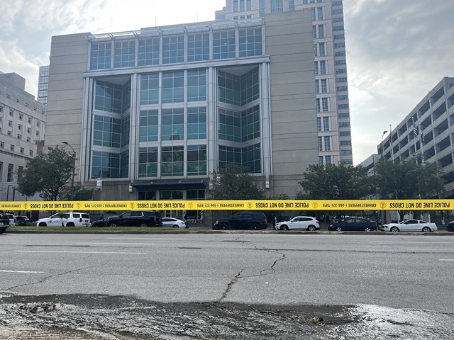 The City Justice Center cordoned off after a hostage situation on August 22.