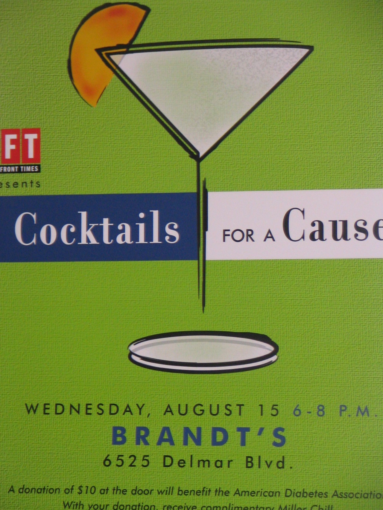 Cocktails for a Cause at Brandt's Cafe!