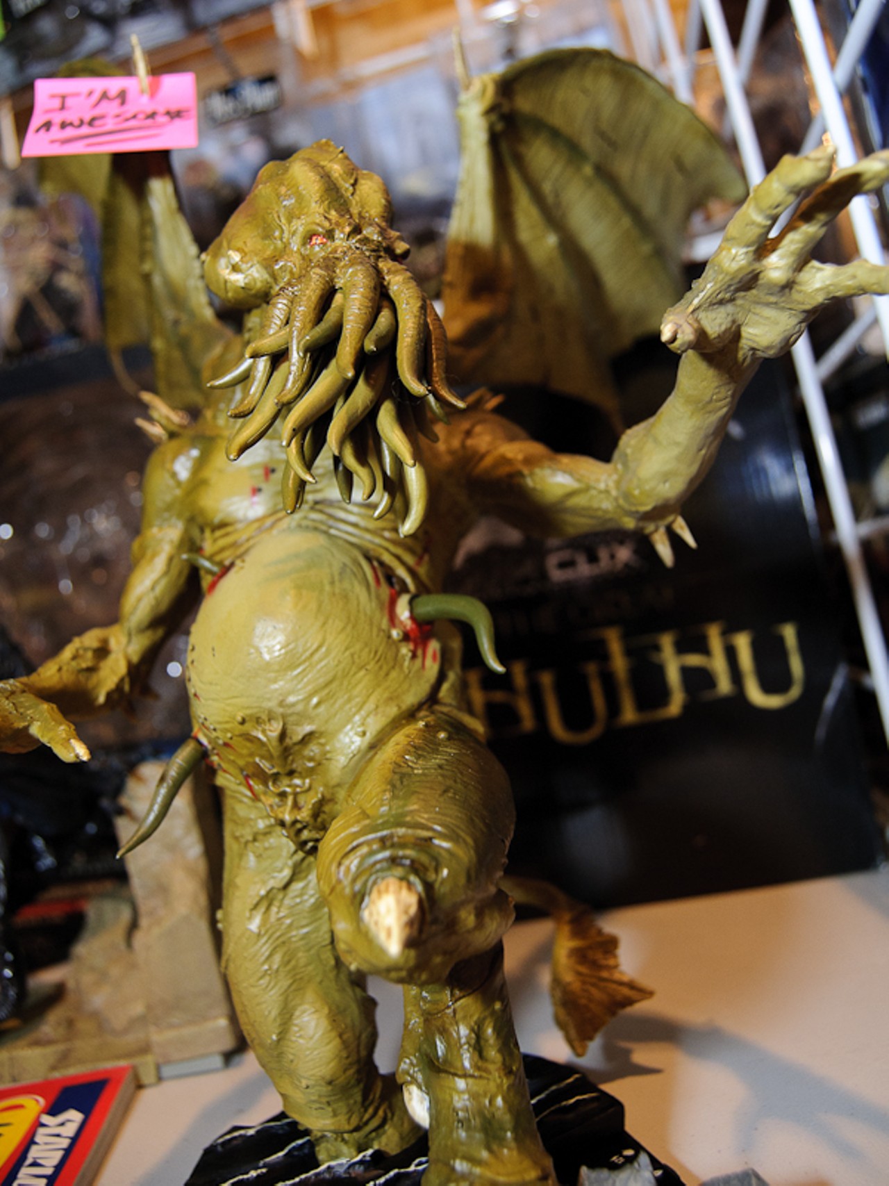 "I'm Awesome," read the note on this Cthulhu figurine. Nobody argued.