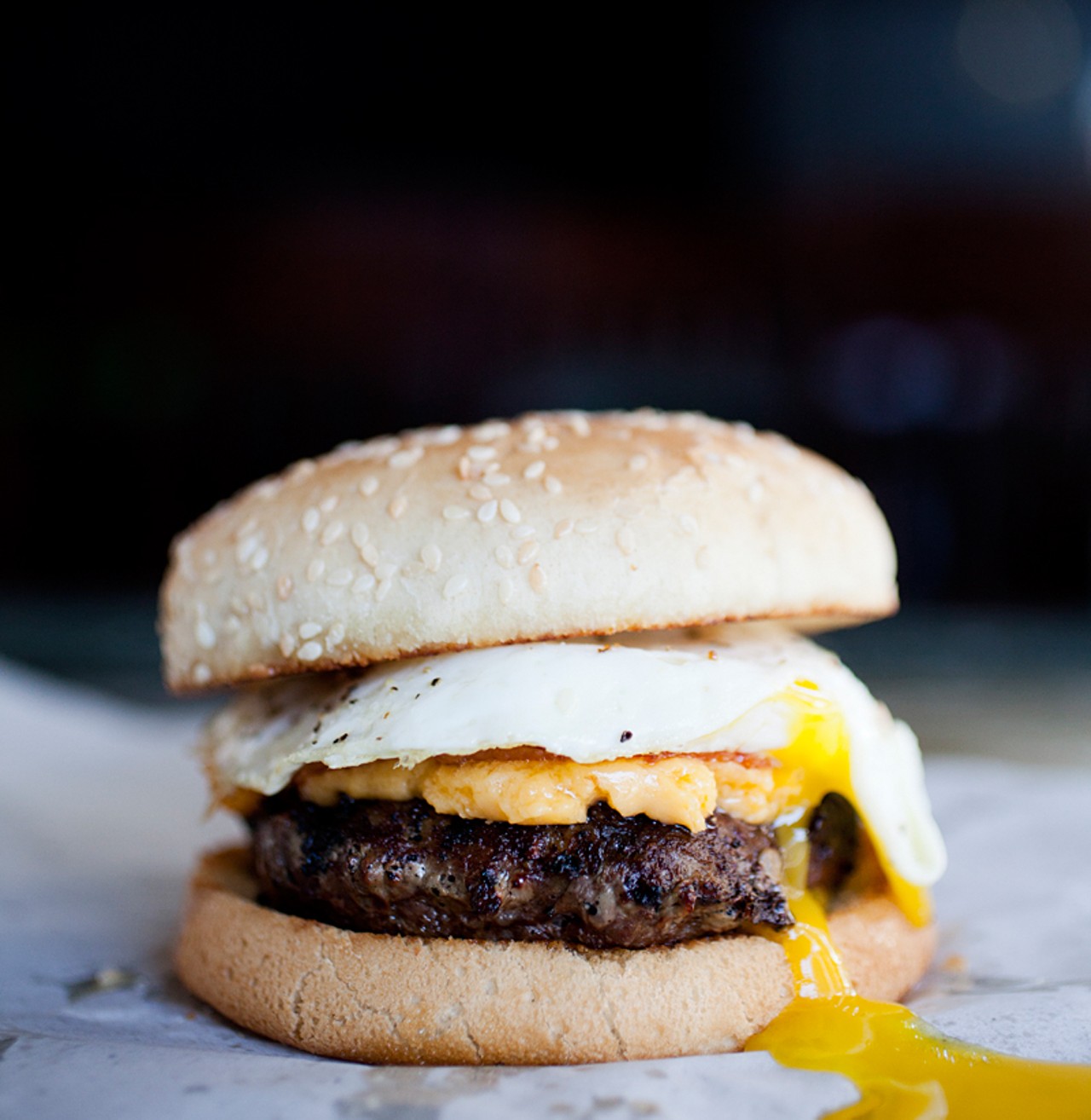 The Hooligan: A Dooley burger with fried bacon, an over-easy egg and a cheddar on a sesame-seed bun.