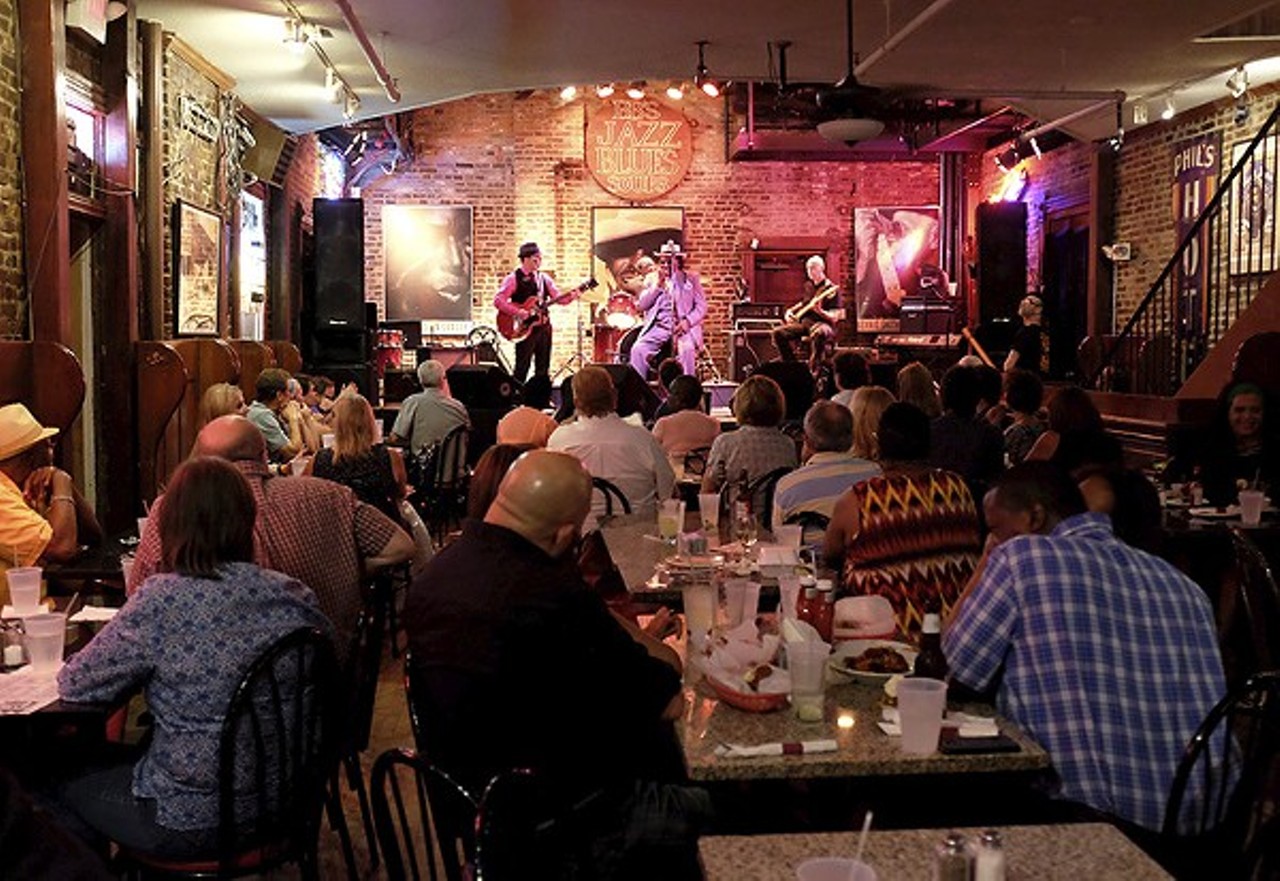 BB&#146;s Jazz, Blues and Soups
700 S. Broadway 
St. Louis, MO 63102 
BB's Jazz, Blues and Soups inhabits a historic brick buildings that oozes atmosphere, and it offers a first-rate selection of local and touring performers. BB's features a varied schedule of musical acts, a large year-round seating capacity and full-service kitchen specializing in Cajun and Creole food, in addition to a selection of American bar food. Photo by Holly Ravazzolo