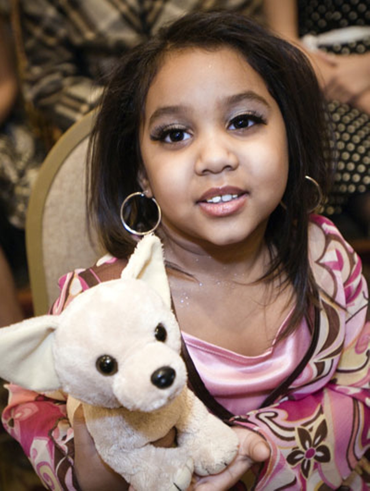 Four-year-old Amiah Williams with her stuffed chihuahua didn't make it to Nationals. She competed at the state level as Little Miss Florissant.