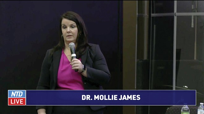 Dr. Mollie James has spoken at a string of anti-vaccine "Covid Summits," with videos posted live by Epoch Times/New Tang Dynasty Television.