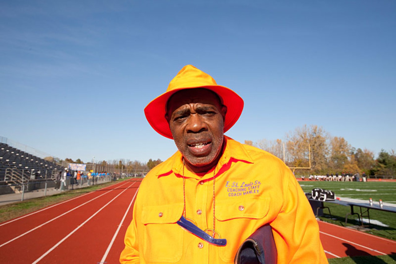 East Side athletic director Leonard Manley is known for his eye-catching attire on game days.