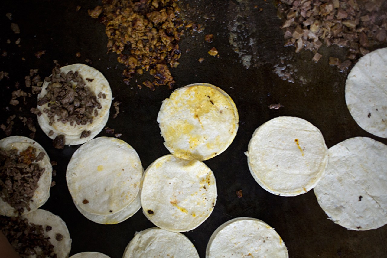 Tortillas are made (and grilled) fresh every day.