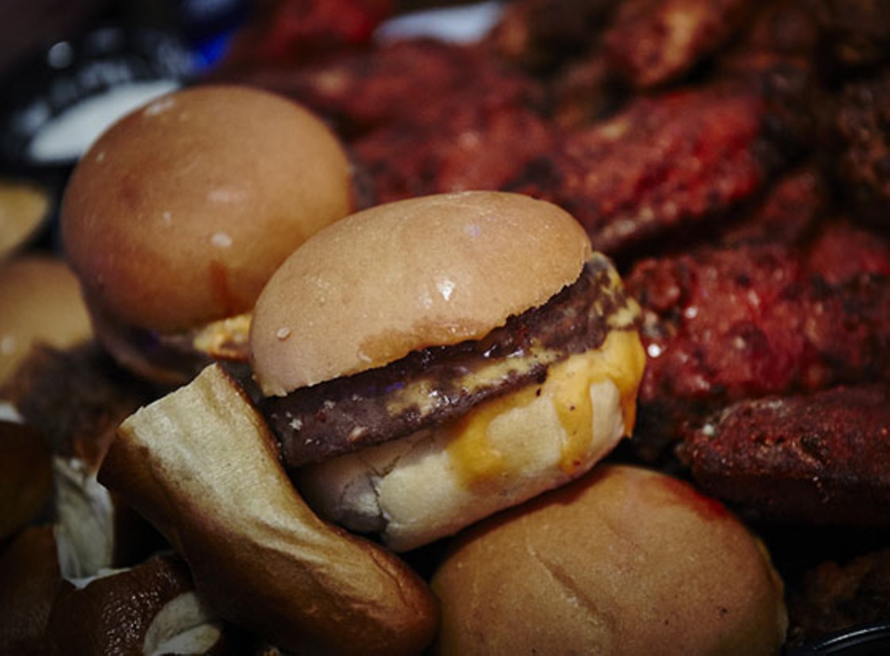 Sliders served to hungry football fans.