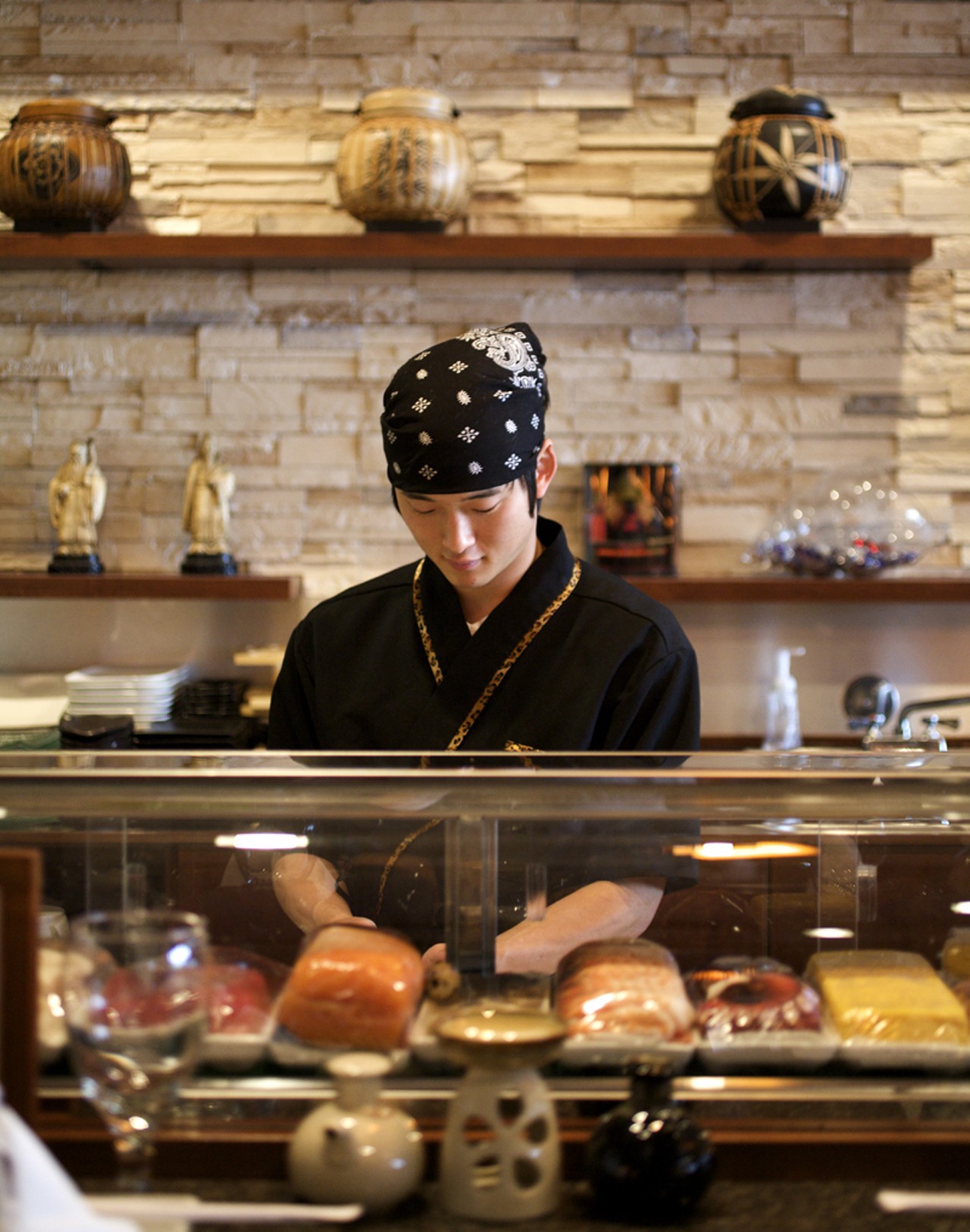 Sushi chef Christian Sok at the sushi bar at Fin in Chesterfield, Missouri.