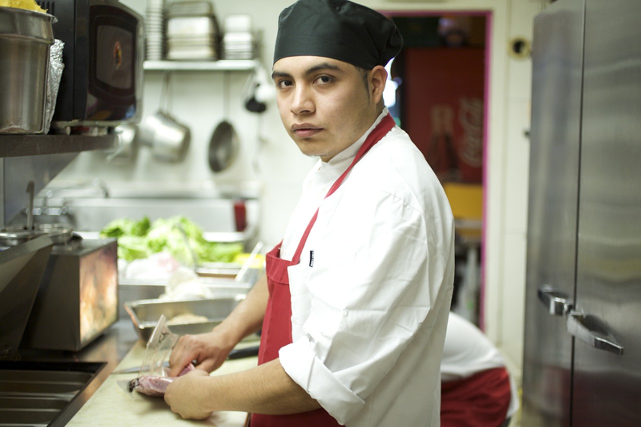 Executive Chef Alberto George in the kitchen at Las Palmas in Maplewood.