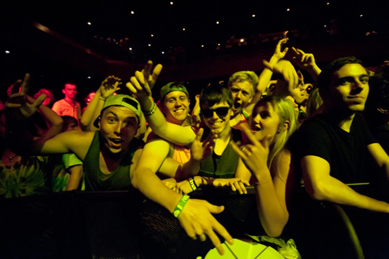 Fans enjoying a dubstep-filled evening at the Pageant on June 15.