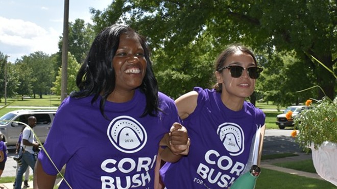 Can Cori Bush, shown campaigning in 2018 with Alexandria Ocasio-Cortez, win the rematch with Rep. Lacy Clay?