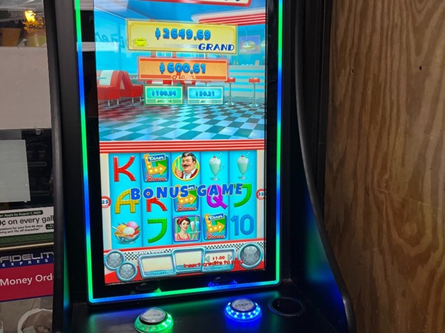 A gaming machine at a gas station on South Grand.
