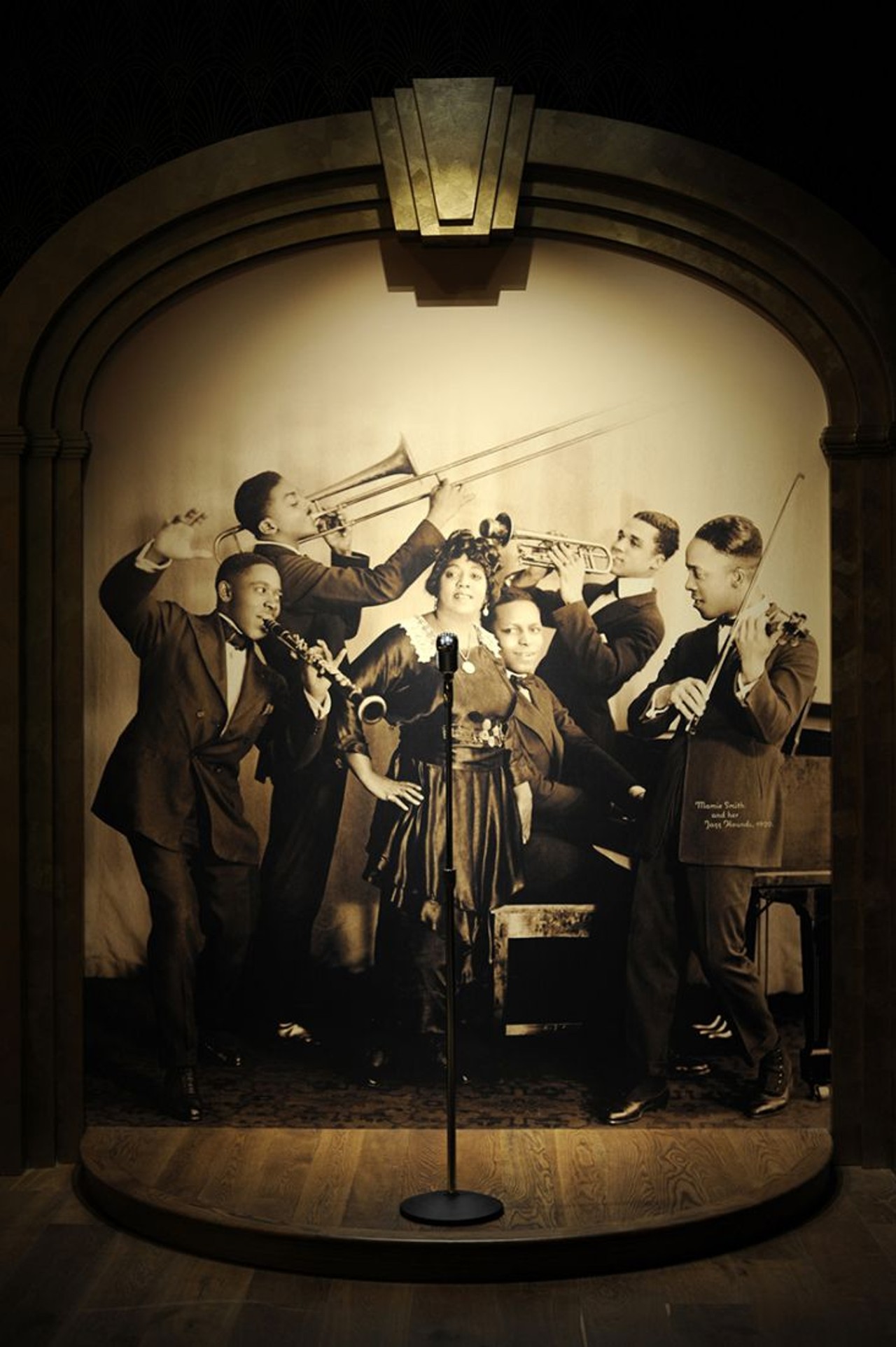 For anyone who has dreamed of becoming a blues legend, this part of the museum is for you. In the Women in Blues section, you'll find this display of Mamie Smith and Her Jazz Hounds. You're invited to take a photo with the Jazz Hounds and pretend to give your most passionate performance.