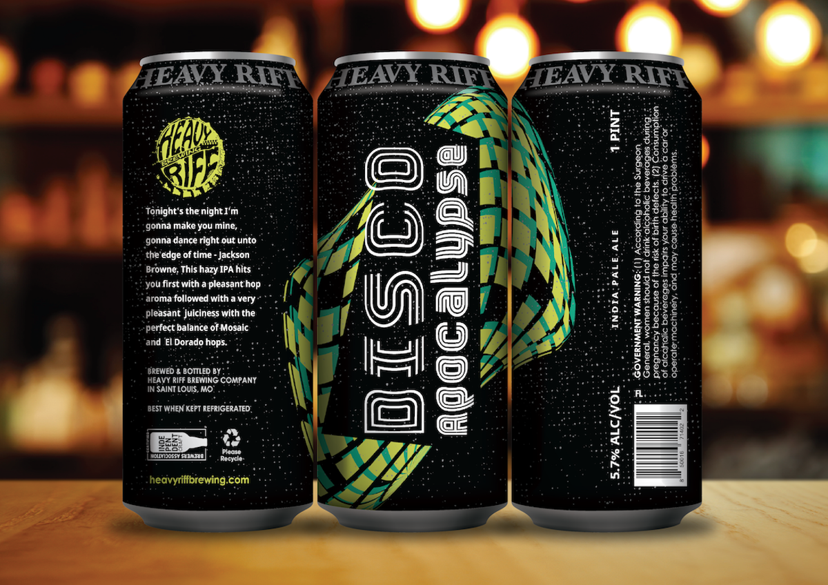 The font on Disco Apocalypse, produced by St. Louis' own Heavy Riff Brewing Co., says it all.