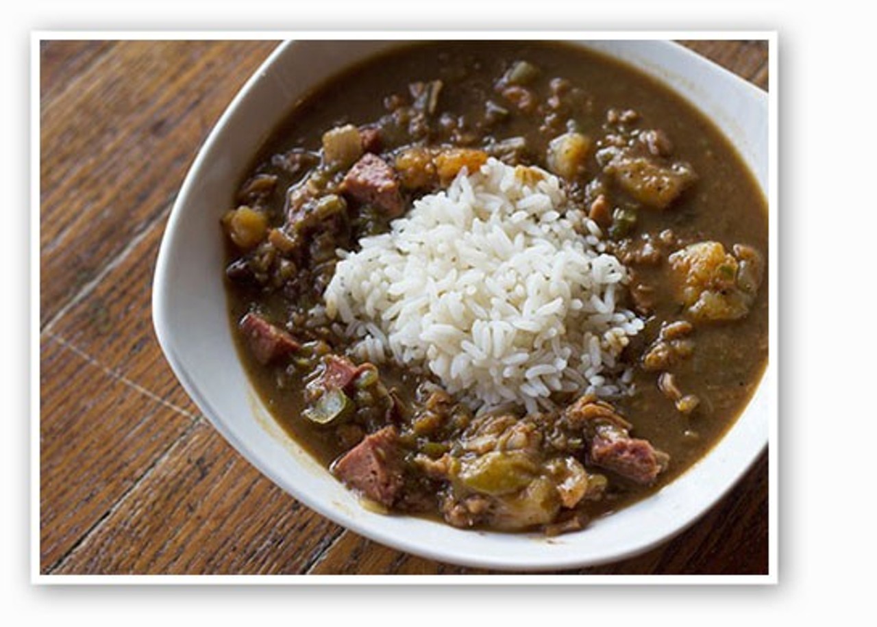  Sister Cities Cajun
3550 S Broadway
St. Louis, MO 63118
Now located in a bigger and better new location on South Broadway, Sister Cities has the Cajun BBQ hookup. You&#146;d practically think you were right there in New Orleans with these gumbo and catfish dishes. Try something interesting like the shrimp and grits or the special Friday-only dish crawfish etouffee. 
Photo by Mabel Suen.