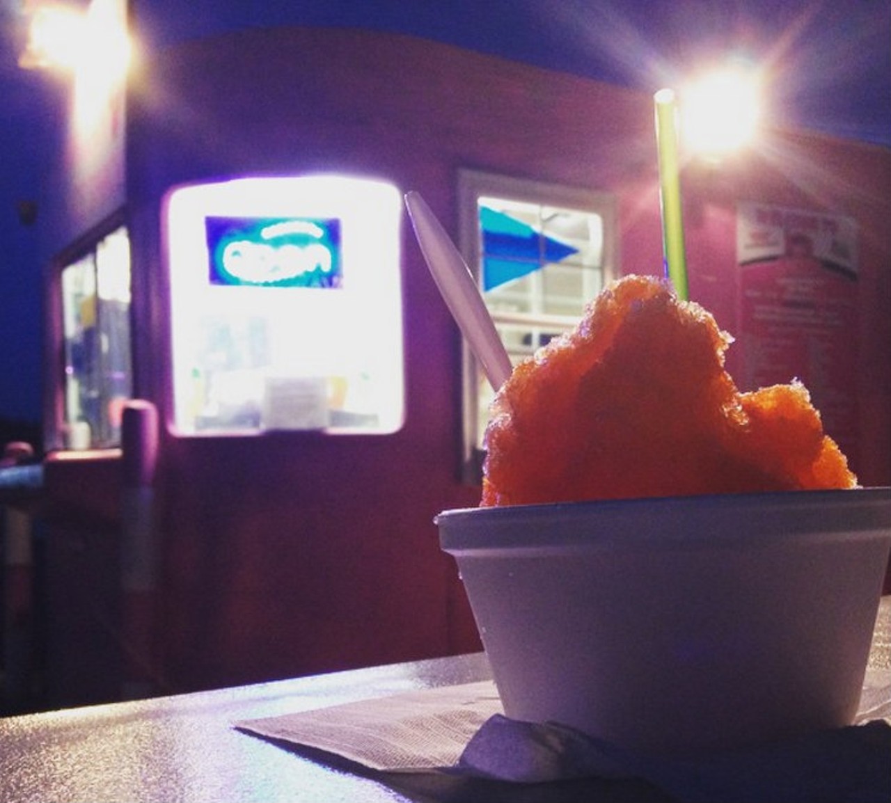 Pink&#146;s Hawaiian Shaved Ice has more than 50 flavors to choose from, and you can mix and match as many flavors as you like to get your perfect snow cone. Pink&#146;s Hawaiian Shaved Ice is open from 12 p.m. to 9 p.m. on weekends and 2 p.m. to 9 p.m. on weekdays. Photo courtesy of Instagram / holycrap_itslaura.