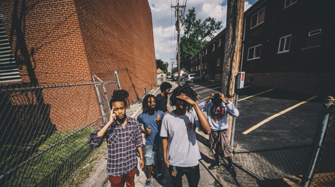 Five of the six members of MME -- a hip-hop collective making big waves through its music in the post-Ferguson era.