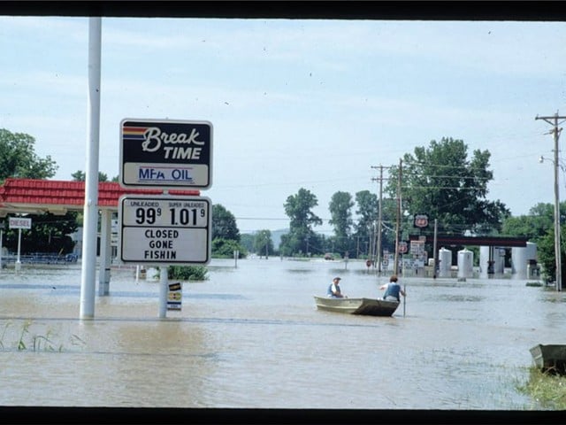 The Great Flood of 1993 left a large swath of St. Louis underwater.