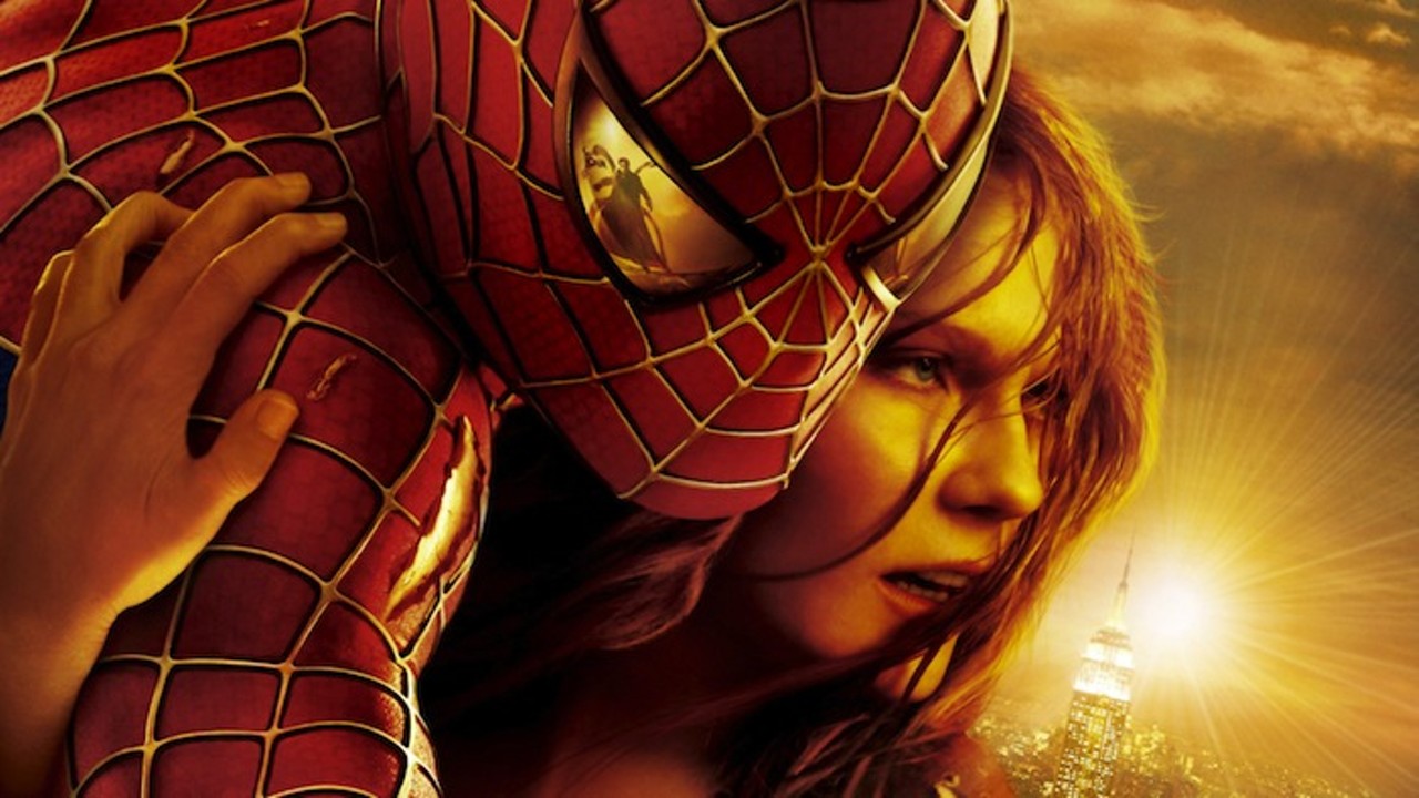 Spider-Man 2 (2004):
Whininess Level: peak human
Inexplicably clumsy, Spider-Man loses a fight with a broom closet in the opening reel. Later, he spurns another loved one -- this time, a handshake with his dead uncle in a car in heaven. Then, after not bothering to save a civilian being beaten by thugs, Peter woos the now-engaged love interest he rejected last time by announcing, "Punch me, I bleed." 
Spidey Would Prefer to Be: a pizza boy
Worth Noting: Even when he deigns to be Spider-Man, his mask comes off with the frequency of Paz de la Huerta's top.