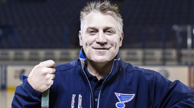 Brett Hull is back in St. Louis after fifteen years. "The greatest Blue of all time is here to leverage his celebrity," says Blues majority owner Tom Stillman.