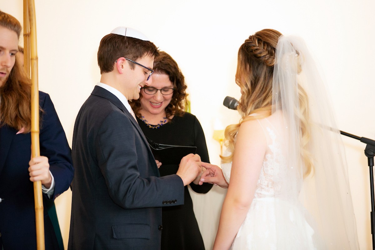Tasha Kaminsky and Elad Gross on date of their 2019 wedding.