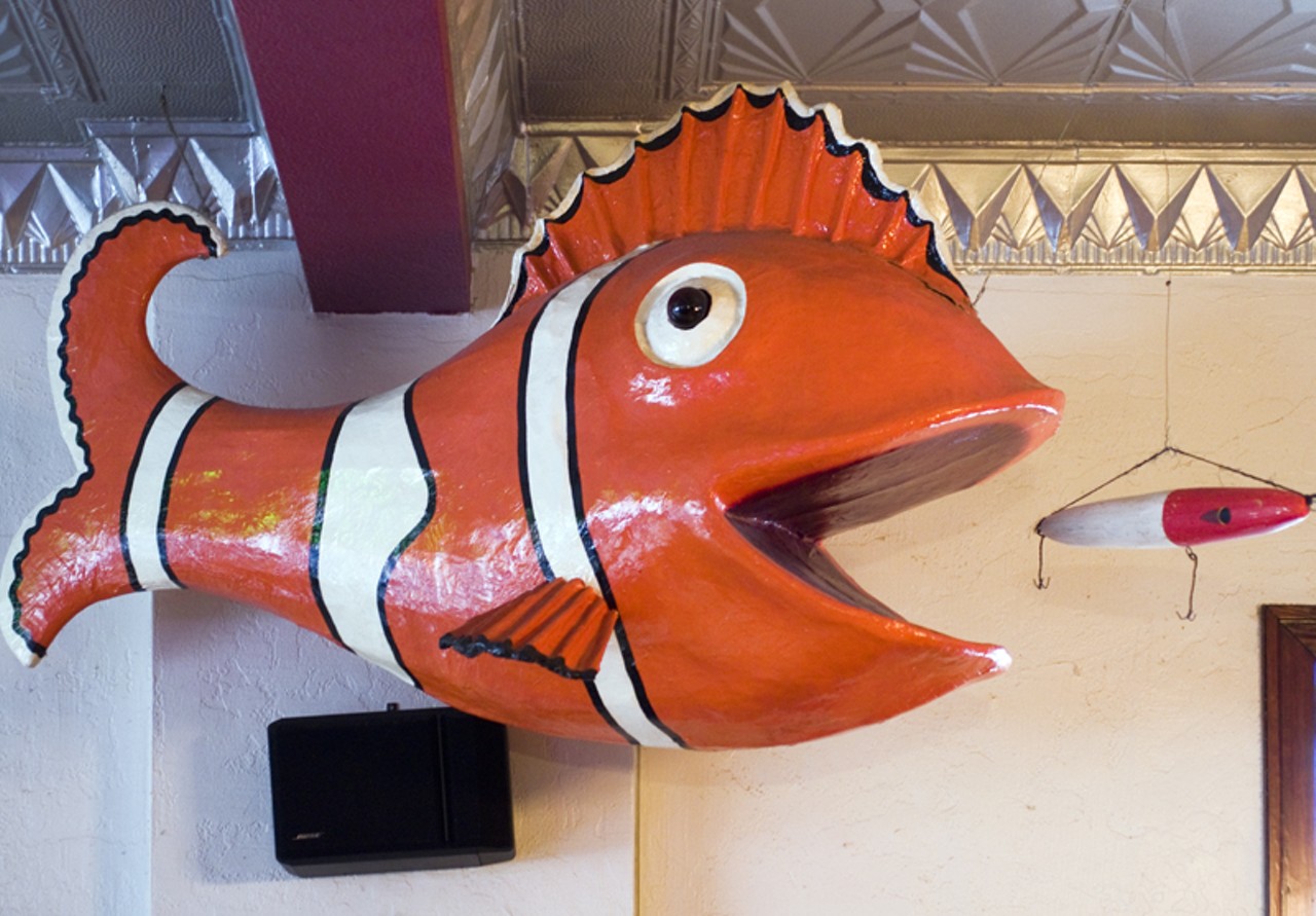 This Clown Fish floats in air in the Anthonino's dining room.