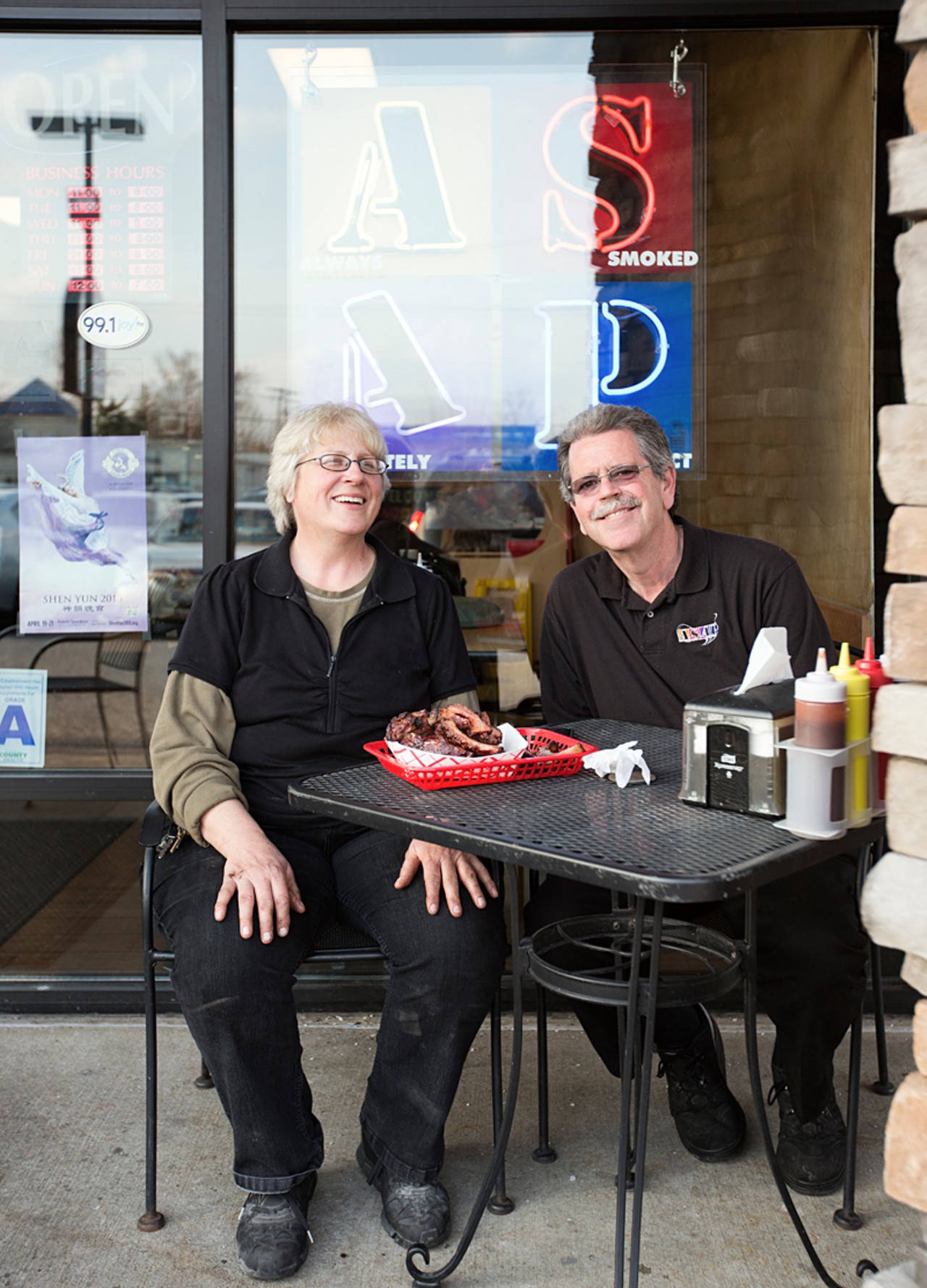 Owners Jim and Mary Randall seen on a rare break at Ballwin's ASAP BBQ.