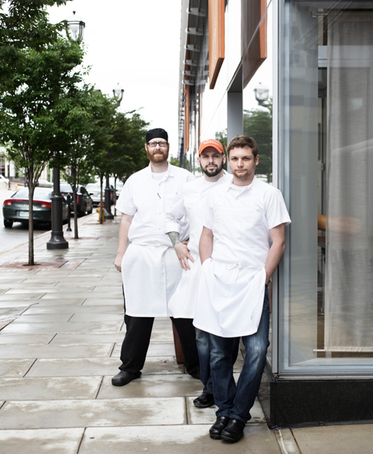 Niche's chef de cuisine, Nate Hereford; co-chefs, Gerard Craft and Adam Altnether.