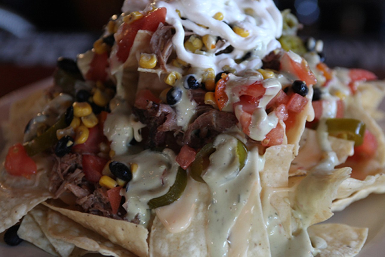 South City Get Down Nachos with pulled pork.
