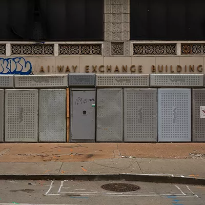 The city's steel plates are meant to block trespassers.