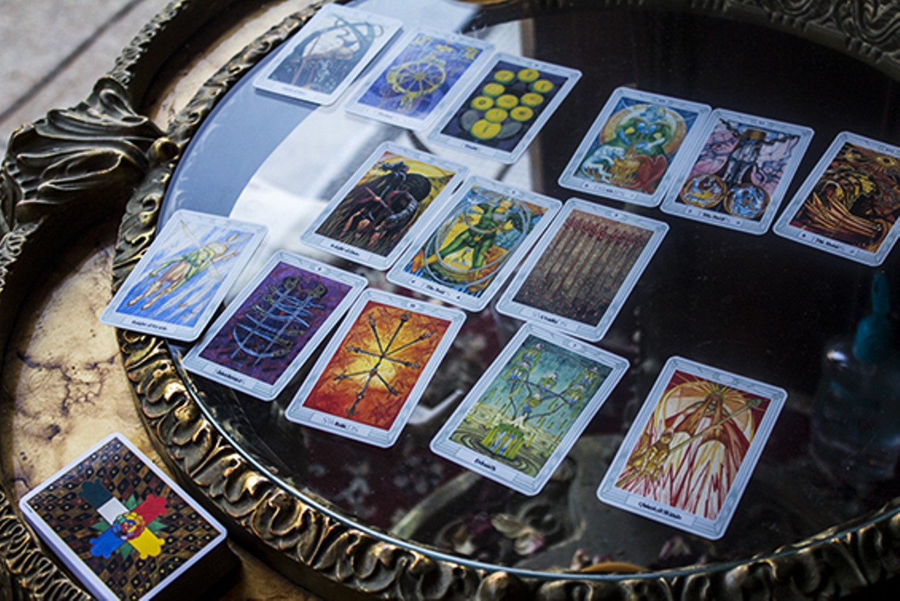 A sample tarot-card spread.