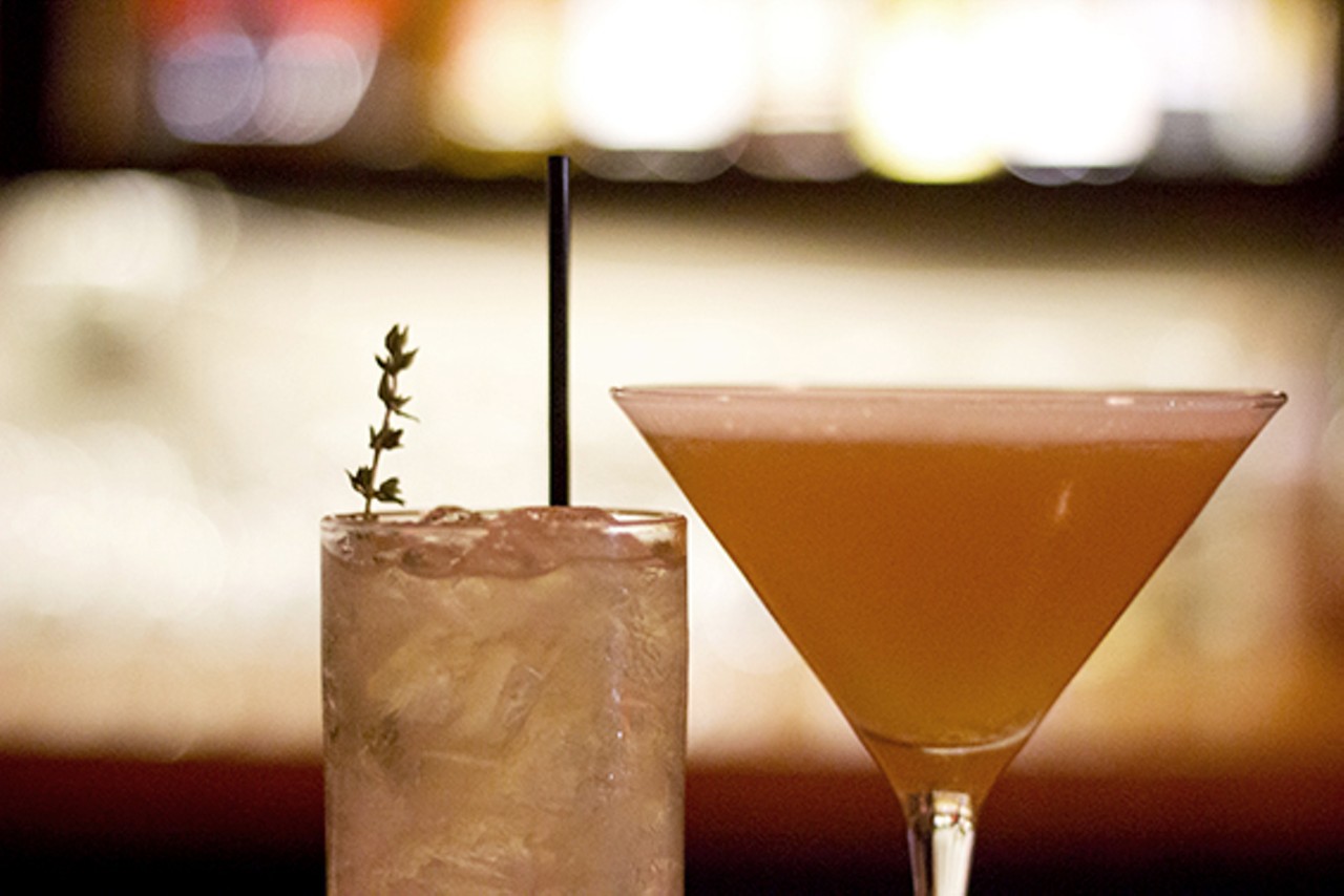 The "Pendulum" and "Chicago Sidecar" cocktails.