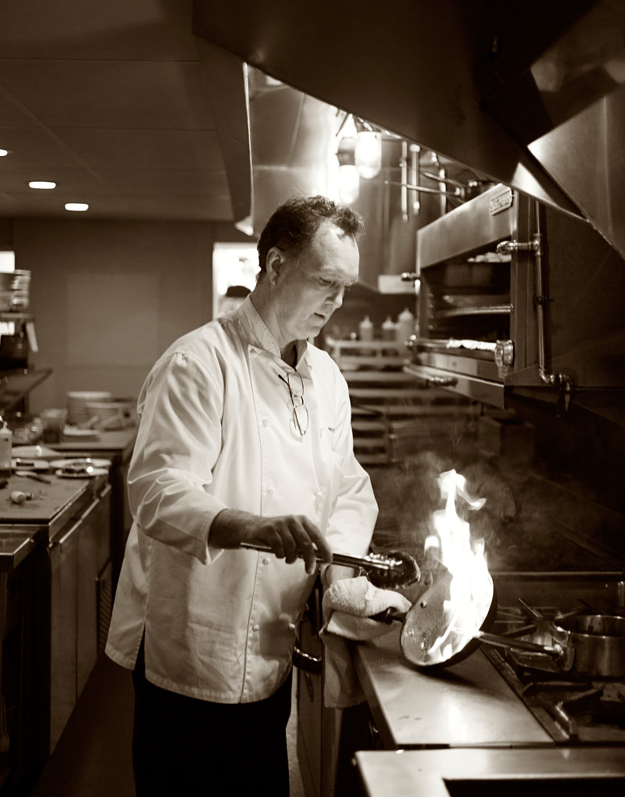 Executive chef Rex Hale prepares filet mignon.