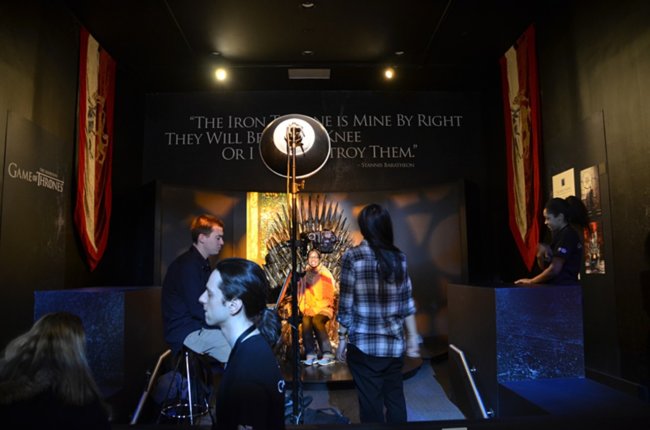 Fans have the opportunity to print and download a picture of themselves on a replica of the Iron Throne.