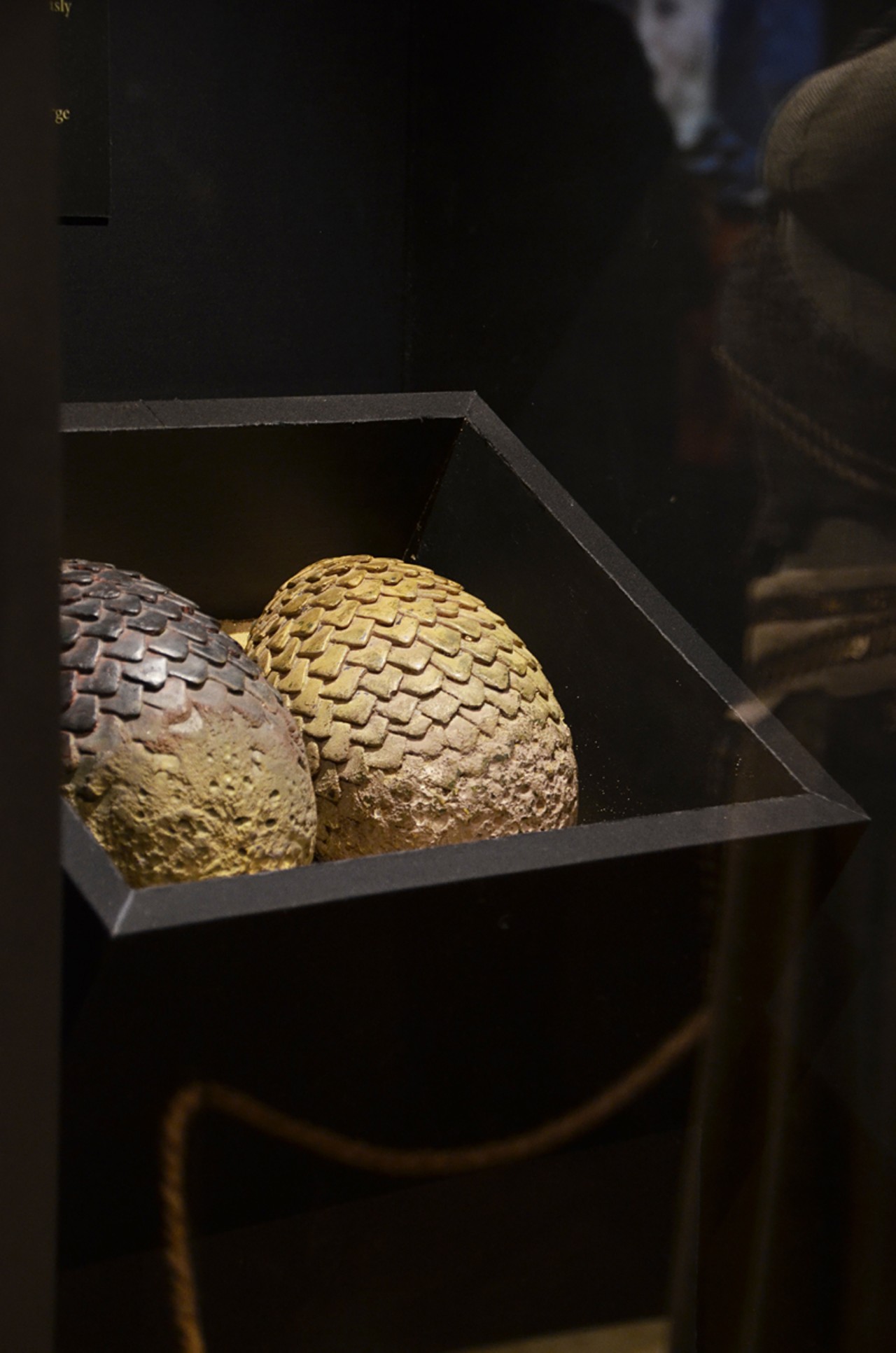 Daenerys Targaryen's dragon eggs are displayed.