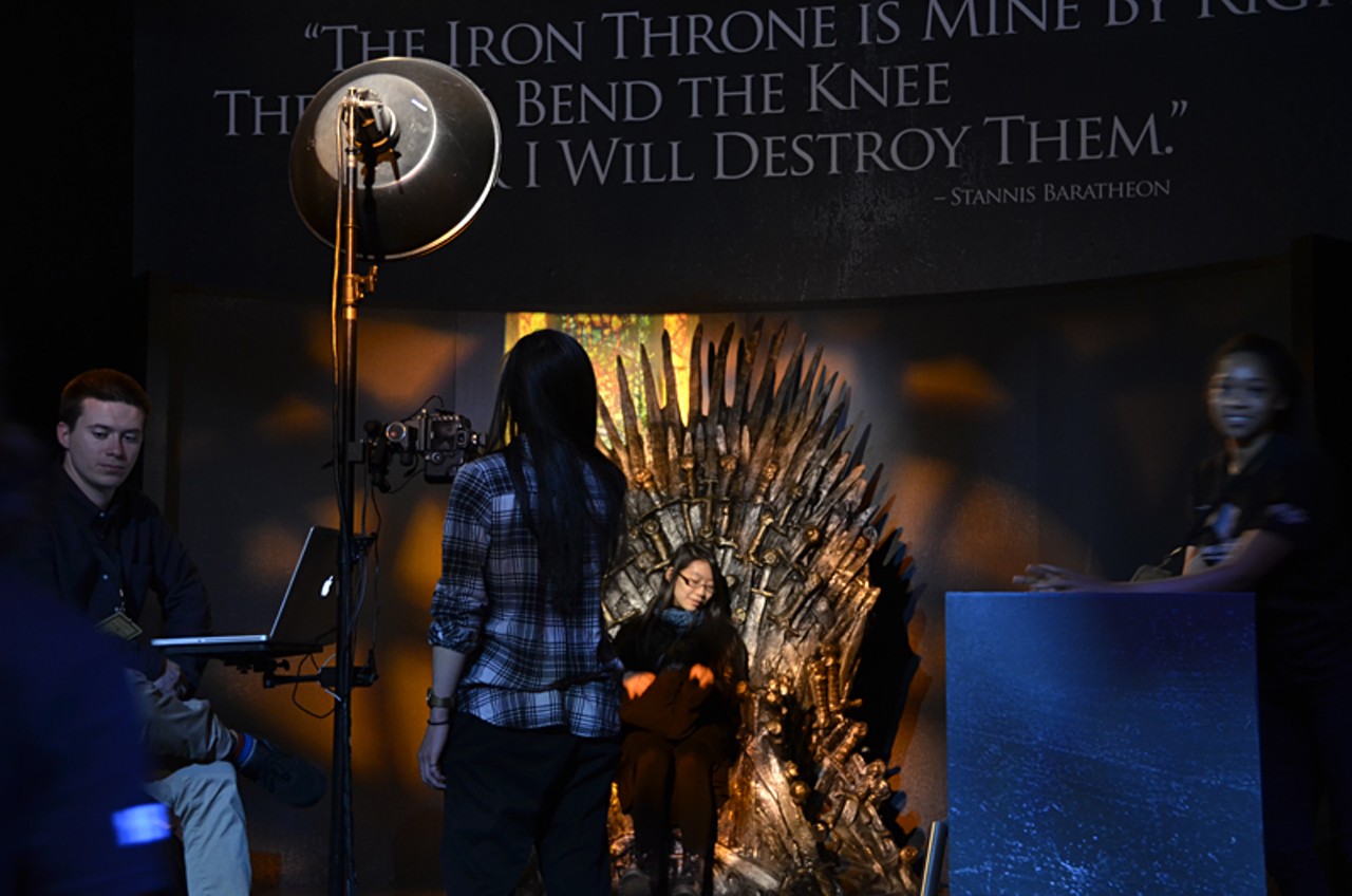 Fans can sit for pictures on a replica of the Iron Throne.