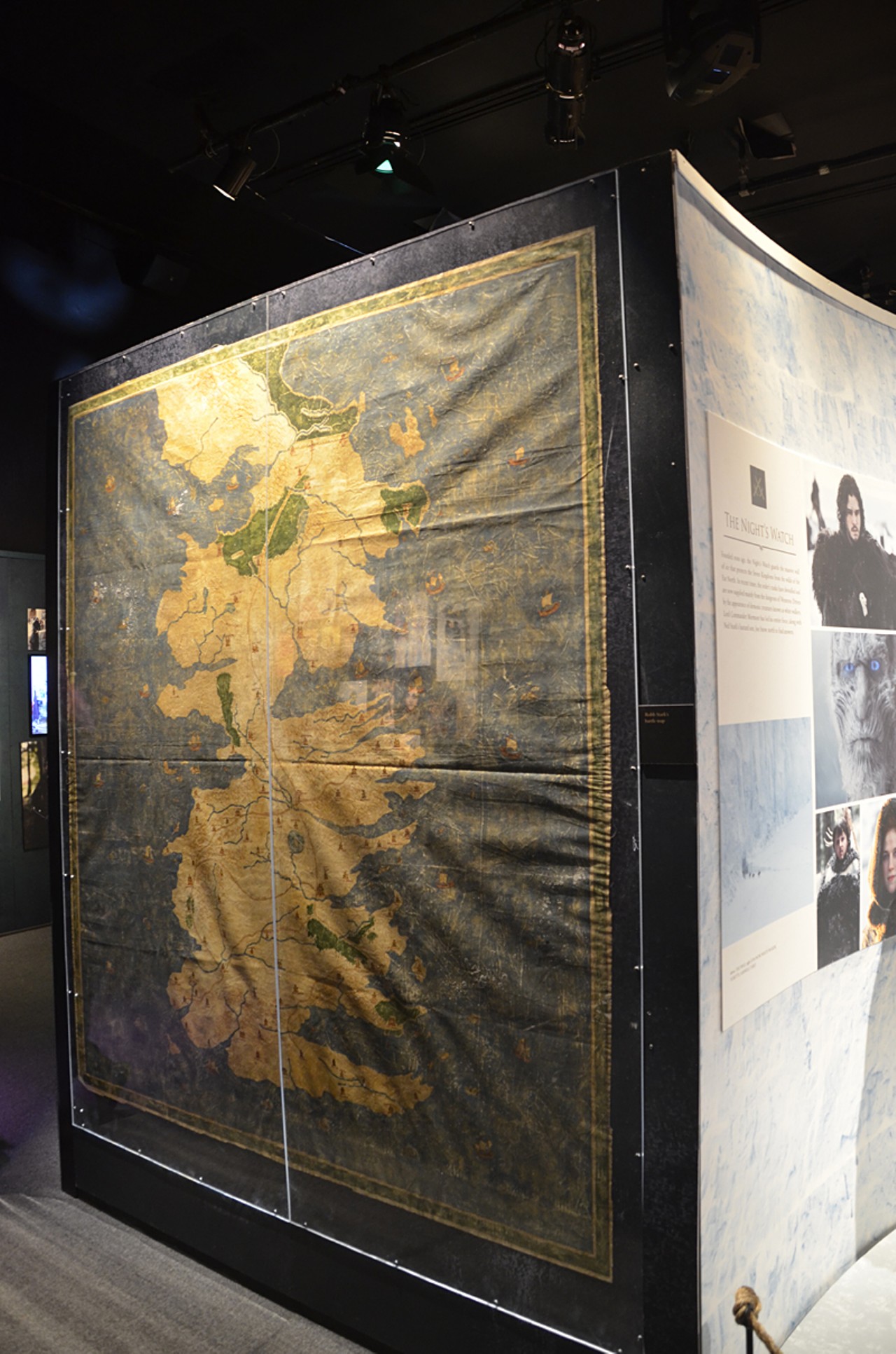 Robb Stark's battle map is displayed in the exhibit.