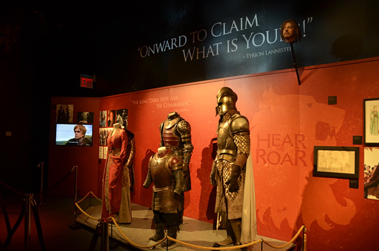 Costumes displayed at the exhibit include the Lannisters'.