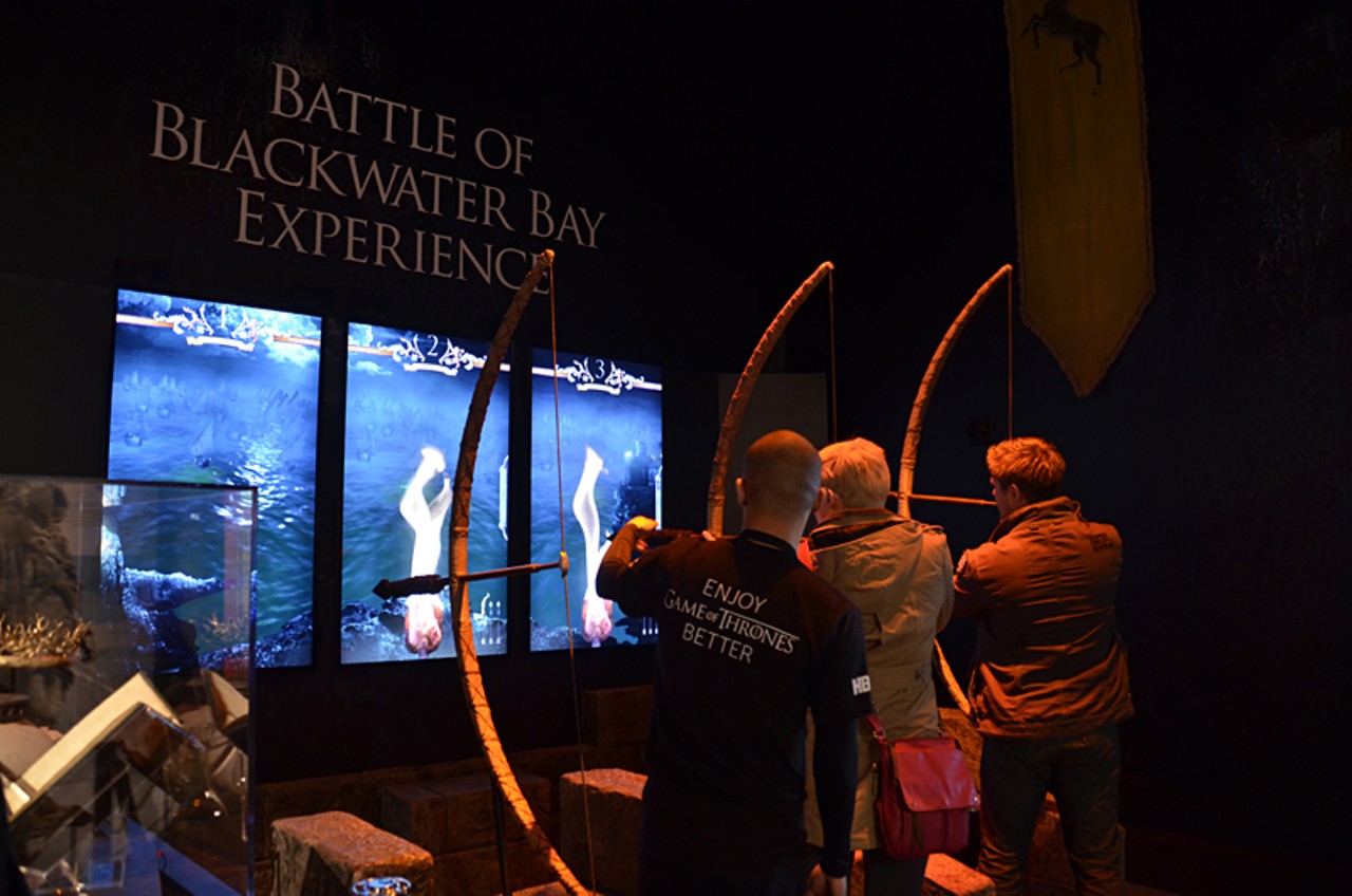 Fans are able to "fight" in the Battle of Blackwater Bay with the exhibit's interactive archery experience.