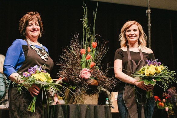 Rhonda Lynn-Moeckel and Laura Kathleen took third place at the first annual Iron Florist event at the St. Louis Art Museum.